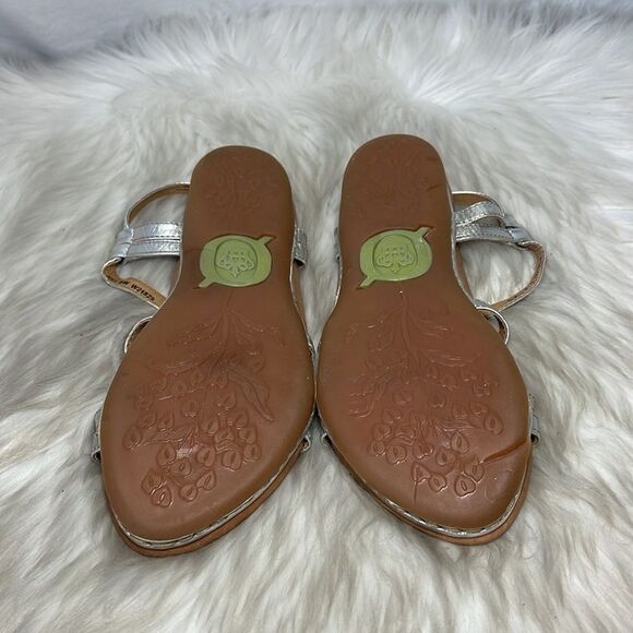Born Silver Handcrafted Leather Strappy Sandals Sz 6 - Picture 6 of 7